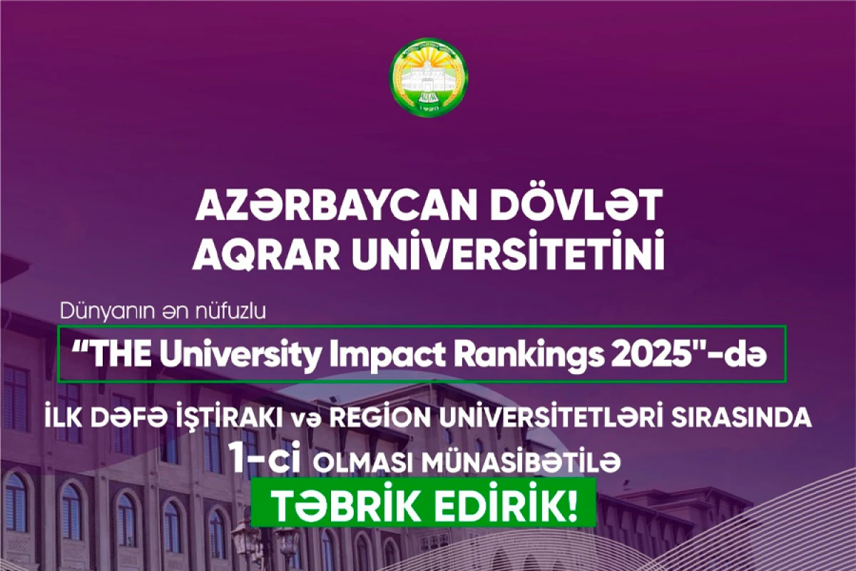 ADAU ilk dəfə [[“Times Higher Education”]] beynəlxalq reytinqində yer aldı