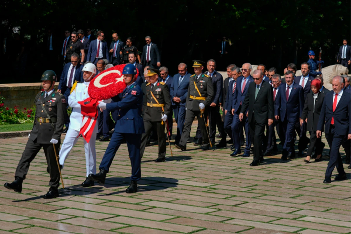 Ərdoğan, [[CHP və digər partiya rəhbərləri Anıtqəbirdə]]