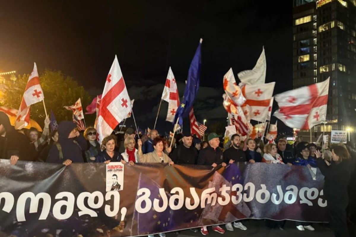 Tbilisidə hökumət əleyhinə [[yürüş keçirildi]]