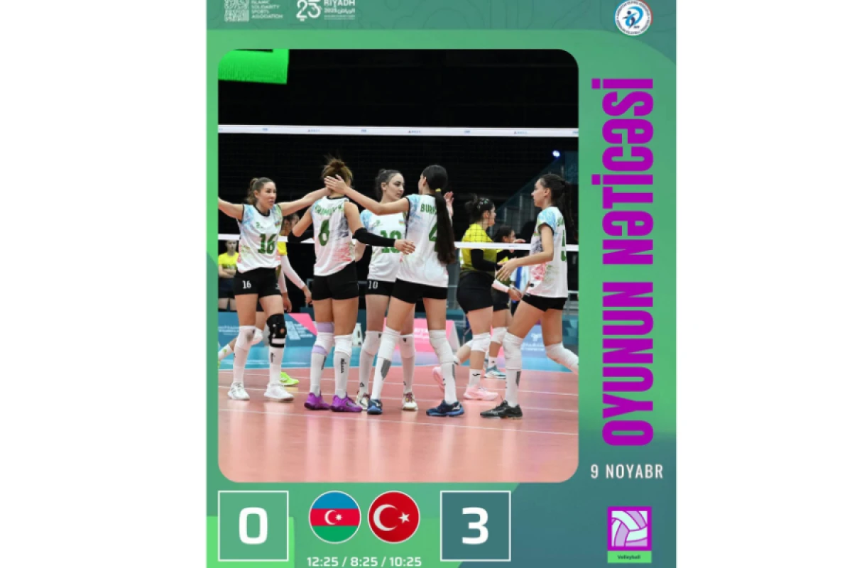 [[İslamiada:]] Azərbaycanın qadın voleybol millisi Türkiyə yığmasına uduzdu