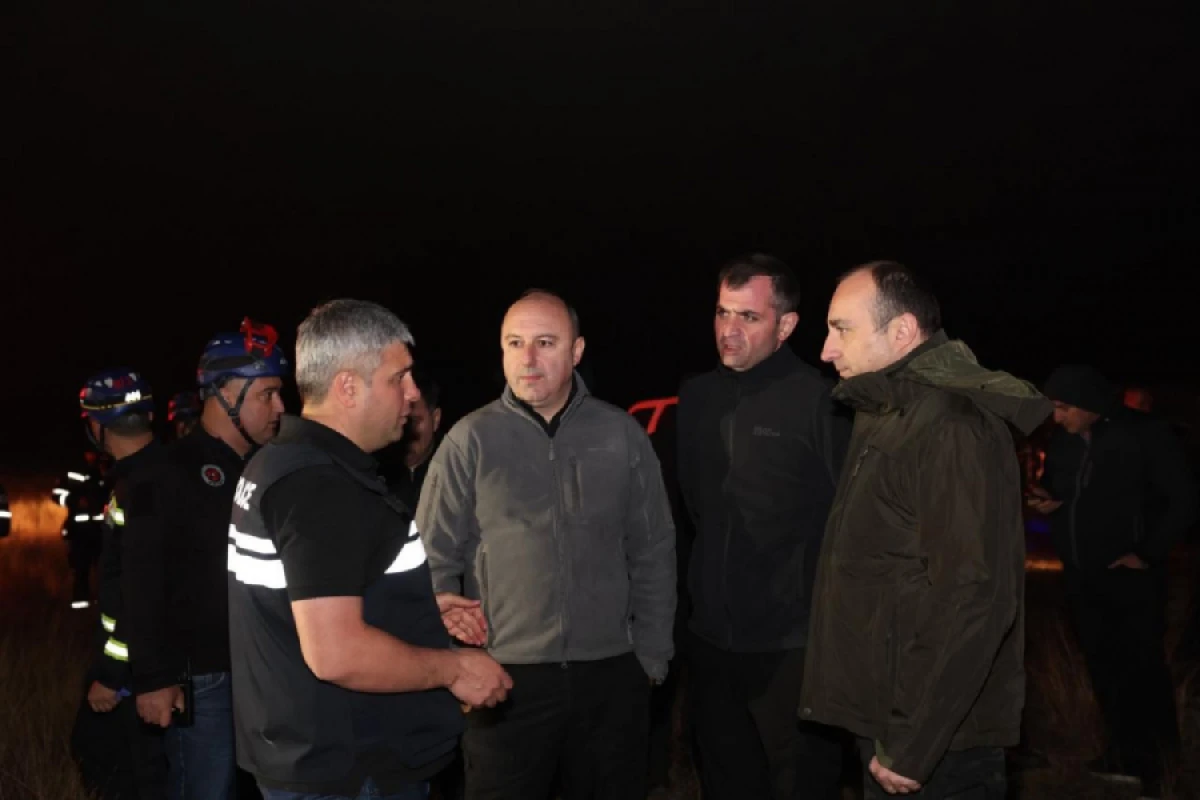 Gürcüstanın daxili işlər naziri [[təyyarə qəzası baş verən əraziyə]] getdi