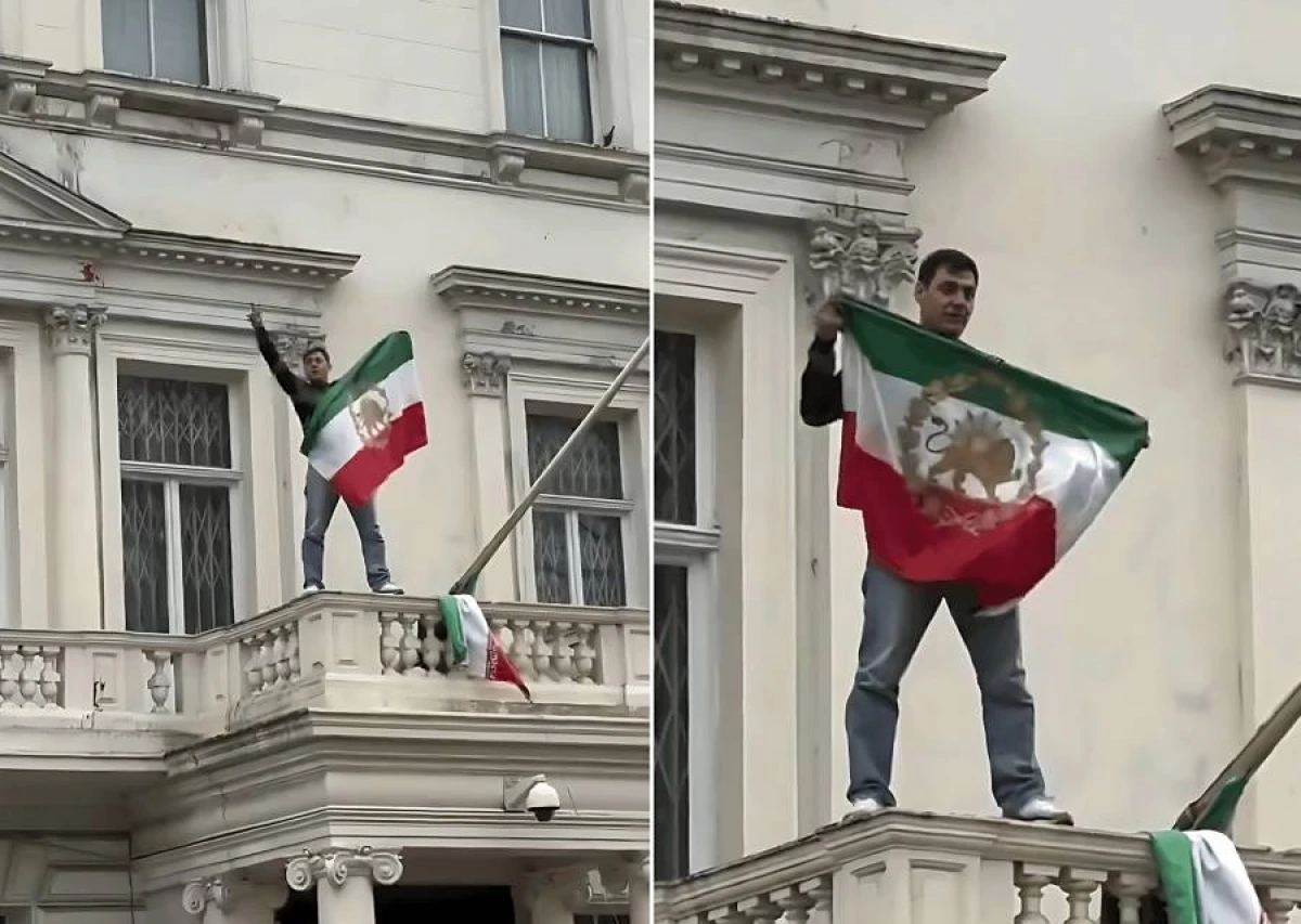 İtaliyada iranlılar Milandakı konsulluğun lövhəsini dəyişərək [[tarixi bayraq qaldırdılar]]