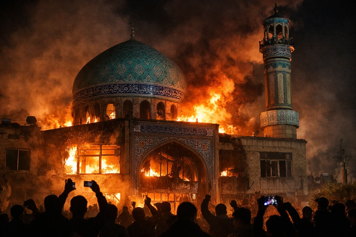 Tehranda [[34 məscid]] etirazlar zamanı yandırıldı