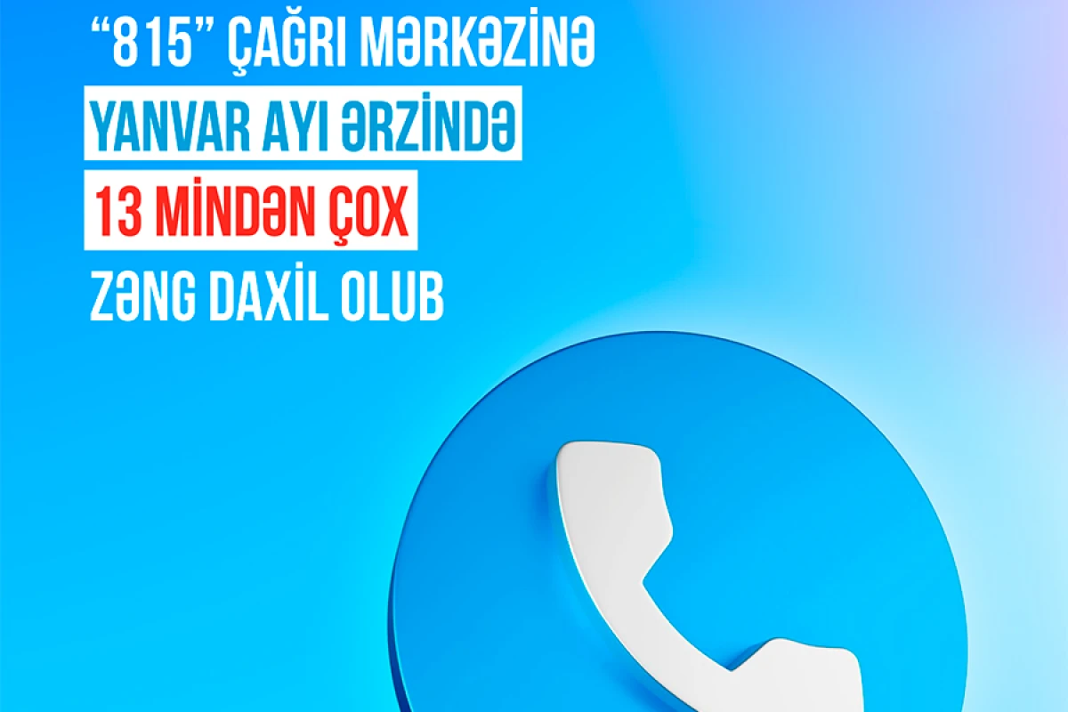 Ötən ay [[TƏBİB-in Çağrı Mərkəzinə]] 13 mindən çox zəng daxil olub