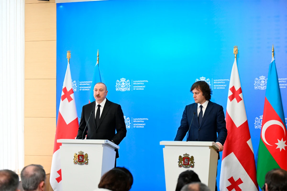 Azərbaycan Prezidenti və Gürcüstanın Baş naziri mətbuata bəyanatlarla çıxış etdilər [[- YENİLƏNDİ]]