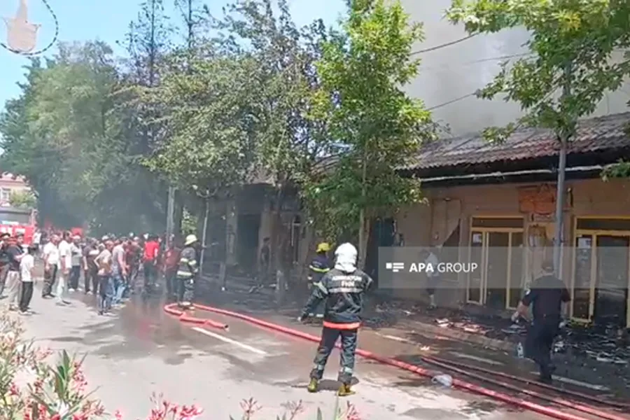 İmişlidə ticarət obyektində yanğın başladı