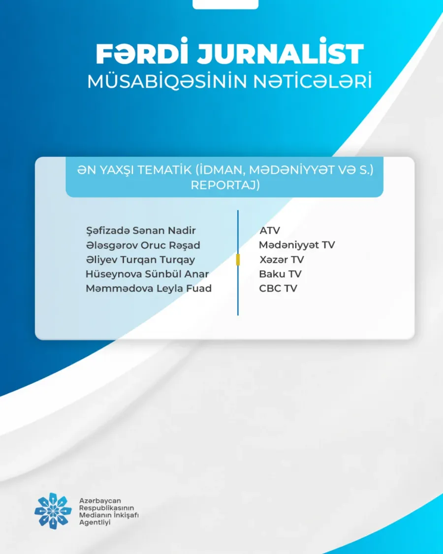 "Fərdi jurnalist müsabiqəsi"nin nəticələri açıqlandı — 1