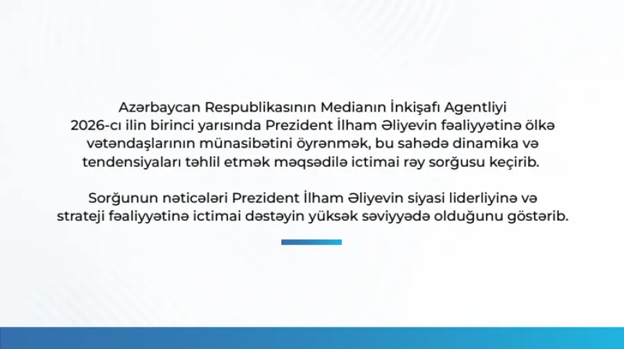 MEDİA Prezidentə inamı açıqladı - SORĞU — 2