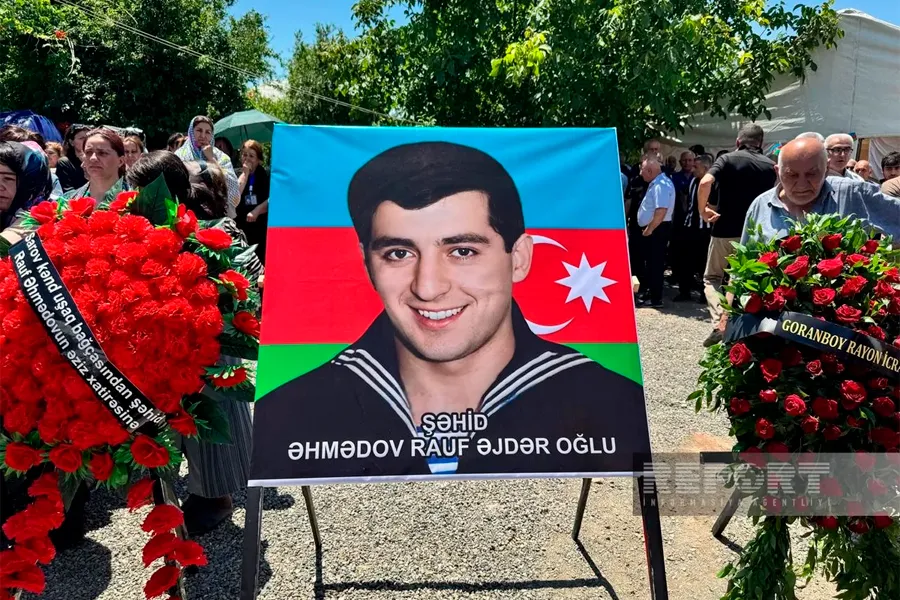 Goranboyda itkin-şəhid Rauf Əhmədovla vida mərasimi keçirildi