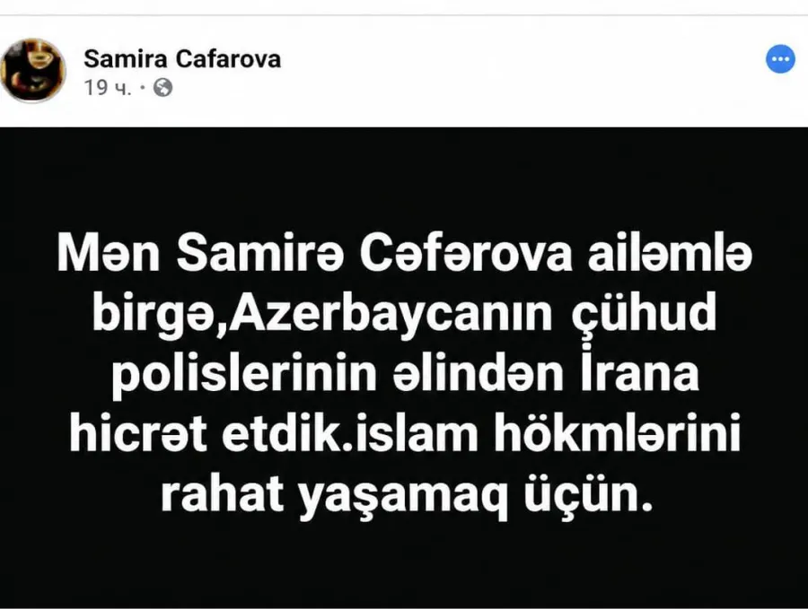 Qalmaqallı dindar qadın Azərbaycana qarşı savaş açdı: Azərbaycandan İrana "hicrət" etdik, rahat yaşamaq üçün... — 1