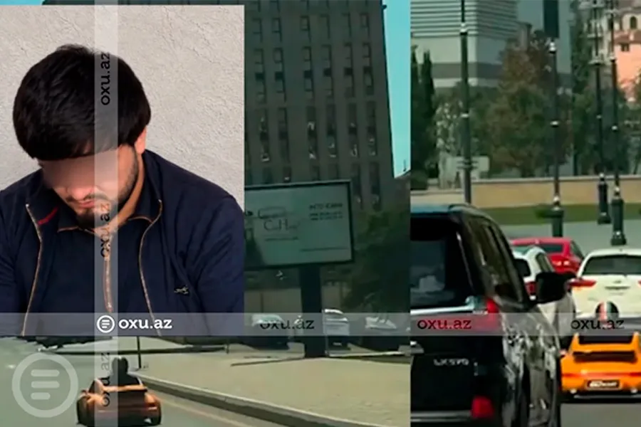 Bakıda oyuncaq maşınla əsas yola çıxan şəxs müəyyən olundu - VİDEO