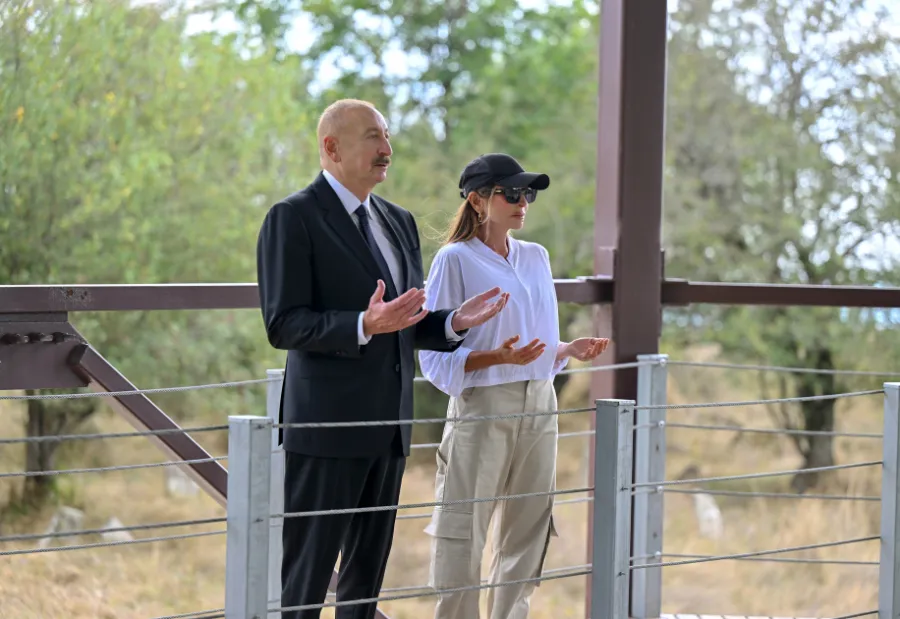 President Ilham Aliyev inspects conservation works at Pir Omar Sultan shrine in Shamakhi — 7