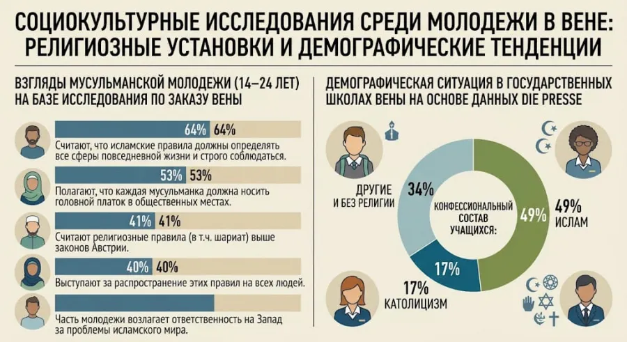 Шокирующие результаты в сердце Европы: цифры среди мусульманской молодежи...
