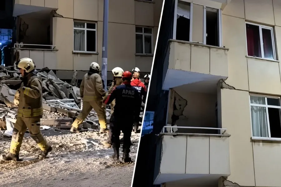 İstanbulda hündürmərtəbəli bina çökdü: Dağıntılar altında qalanlar var - VİDEO