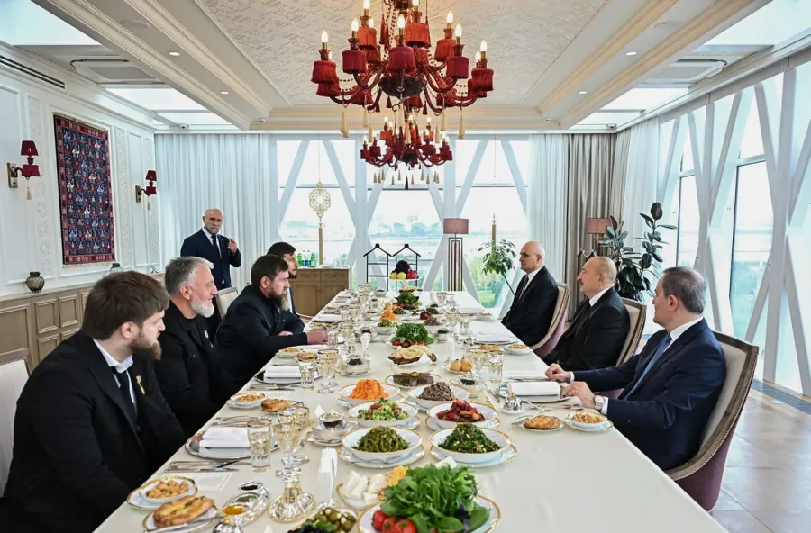 İlham Əliyev və Ramzan Kadırov birgə nahar ediblər - FOTOLAR 
