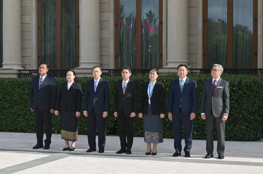 Laos Prezidentinin Bakıda rəsmi qarşılanma mərasimi - FOTO — 3