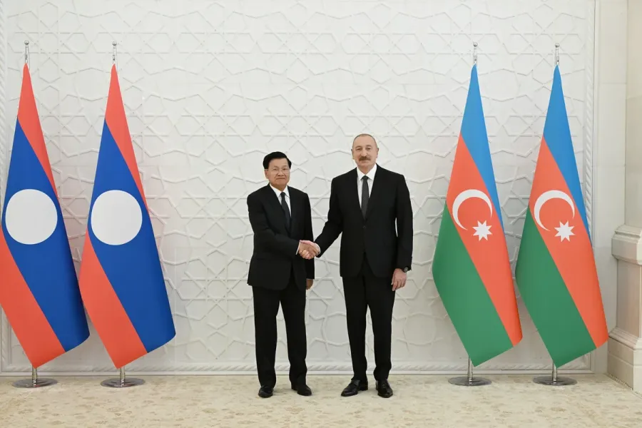 Laos Prezidentinin Bakıda rəsmi qarşılanma mərasimi - FOTO — 5
