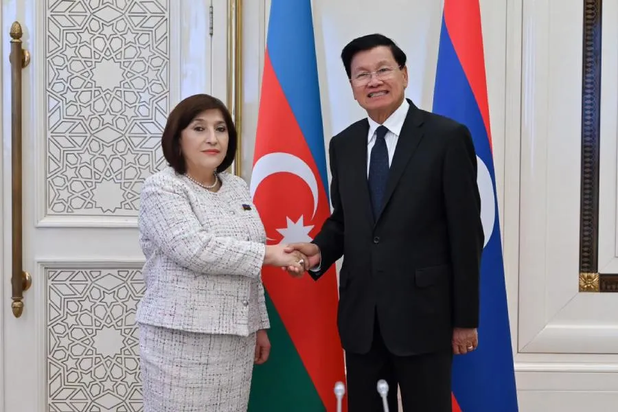 Sahibə Qafarova Laos Prezidenti ilə görüşdü - DETALLAR