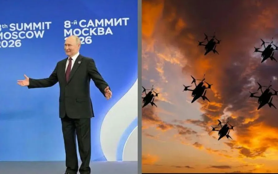 Во время выступления Путина украинские дроны полетели на Москву