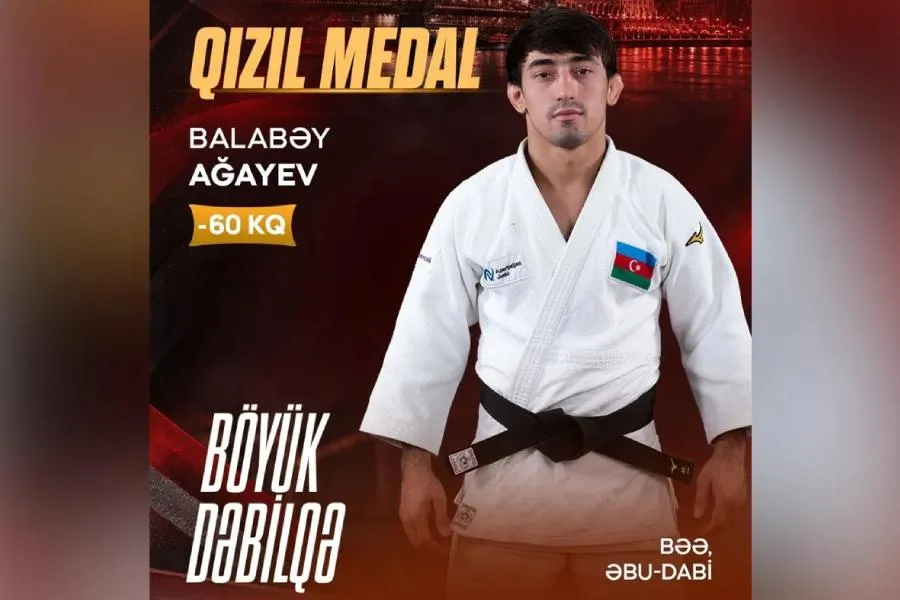 "Böyük Dəbilqə": Azərbaycan cüdoçusu Balabəy Ağayev qızıl medal qazandı